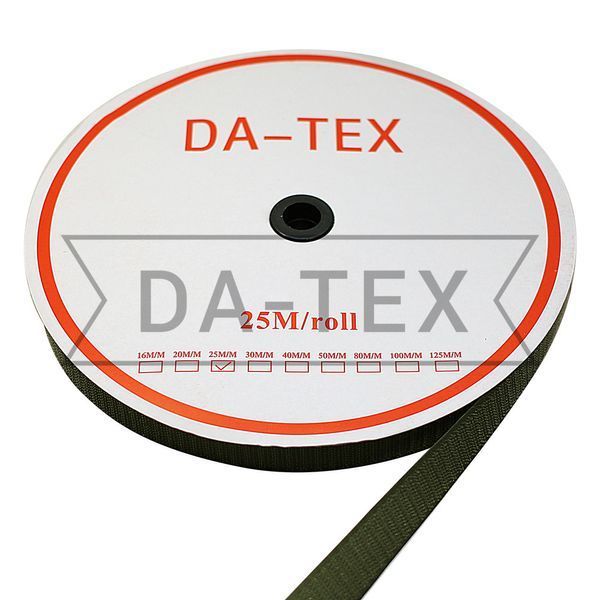 25 mm Hook tape (35%PA+65%PE)"B" khaki GCC №327