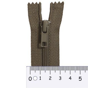 35 cm Nylon zipper #6 (S6) C/E khaki GCC №514, 1 slider SP matte (square hole puller), brass stops