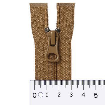 70 cm Nylon zipper #6/2 (S6) O/E coyote GCC №494R, 2 sliders SP matte (oval hole puller), brass stops