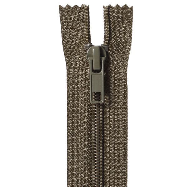 22 cm Nylon zipper #6 (S6) C/E khaki GCC №514, 1 slider SP matte (square hole puller), brass stops