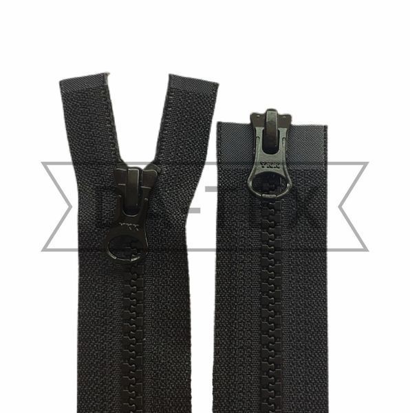 75 cm Plastic zipper N.5/2 two sliders O/E black YKK