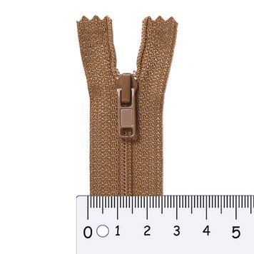 25 cm Nylon zipper S4 C/E coyote GCC №494R, 1 slider SP matte (square hole puller), brass stops