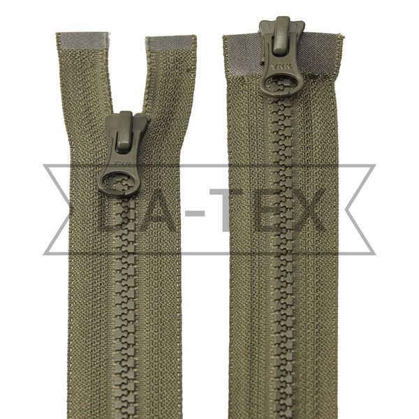 75 cm Plastic zipper #5/2 two sliders O/E khaki GCC №298 YKK